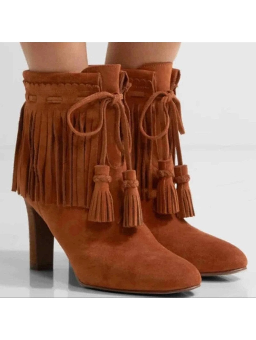 See by Chloé Suede Fringe Ankle Boots – Size 36.5 (US 6)